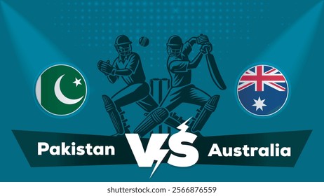 Pakistan VS Australia Match , Australia Vs Pakistan Cricket match concept with creative illustration.eps