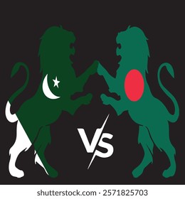 Pakistan VS Bangladesh , cricket match concept. with rival flags of both teams in circular shape isolated on blue International Cricket Flag Badge concept with creative EPS 10 file. PAK vs BANG.