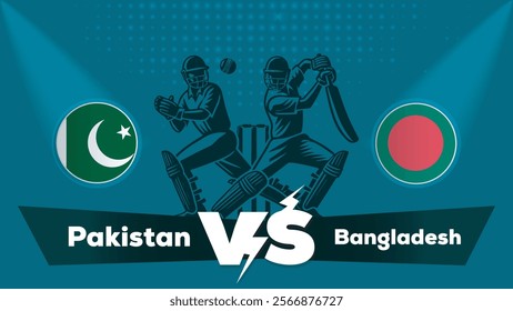 Pakistan VS Bangladesh Match , Bangladesh Vs Pakistan Cricket match concept with creative illustration.eps