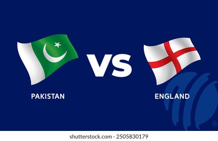 Pakistan VS England International Cricket Flag Badge Design Template Vector Illustration.
