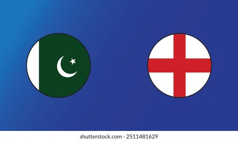 Pakistan vs England match, international cricket match PAK VS ENG flag isolated on blue background  