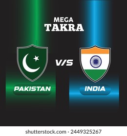 Pakistan VS India, Cricket Match concept with creative illustration of participant countries flag.
Showing match schedule between india v pakistan