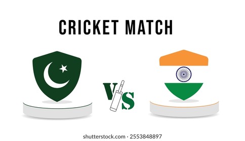 Pakistan VS India Cricket Match concept . Pakistan vs India Match banner. Template design. cricket match between Pakistan and India