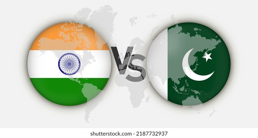 Pakistan vs India flags concept. Vector Illustration.