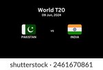 Pakistan vs India ,Pak vs Ind ,Ind Vs Pak Background is Map With Low Transparency Isolated on White Background, icon Flags ,Cricket, Sport