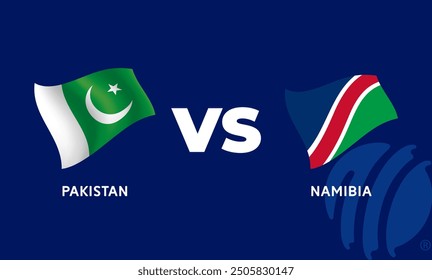 Pakistan VS Namibia International Cricket Flag Badge Design Template Vector Illustration.