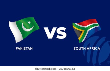 Pakistan VS South Africa International Cricket Flag Badge Design Template Vector Illustration.