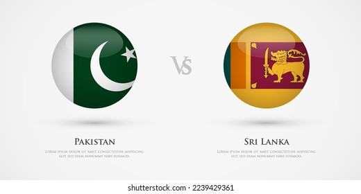 Pakistan vs Sri Lanka country flags template. The concept for game, competition, relations, friendship, cooperation, versus.