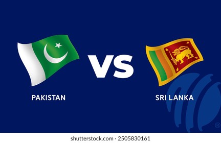 Pakistan VS Sri Lanka International Cricket Flag Badge Design Template Vector Illustration.