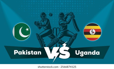 Pakistan Vs Uganda , Uganda VS Pakistan Cricket match concept with creative illustration.eps