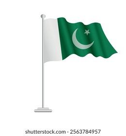 pakistan wave flag with steel rod illustration design