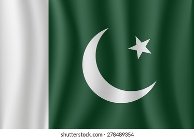 Flag Pakistan Rectangular Shape Icon Wavy Stock Vector (Royalty Free ...