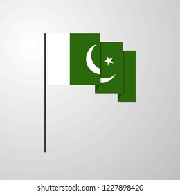 Pakistan waving Flag creative background
