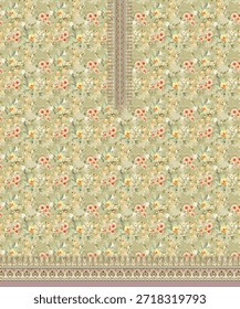Pakistani Digital Kurtis for Textile Organdy Design