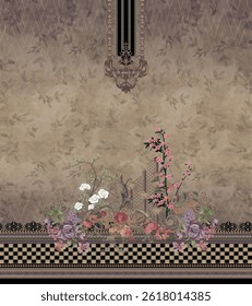 Pakistani Digital Textile HD Design Front Part