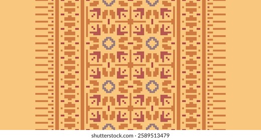 Pakistani dresses pattern Seamless Australian aboriginal pattern Motif embroidery, Pixel Ikat embroidery vector Design for Print scarf hijab pattern kerchief Pixel Ikat vector