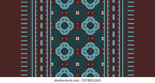 Pakistani dresses pattern Seamless Bandana print silk Motif embroidery, Pixel Ikat embroidery vector Design for Print indigenous art aboriginal art pattern floral kurti mughal border