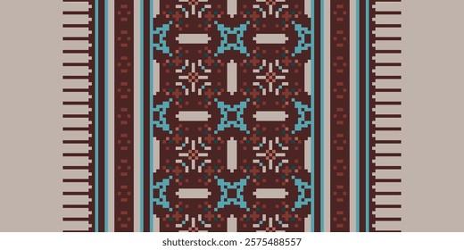 Pakistani dresses pattern Seamless Bandana print silk Motif embroidery, Pixel Ikat embroidery vector Design for Print kurta pattern mughal motifs tapestry pattern floral repeat