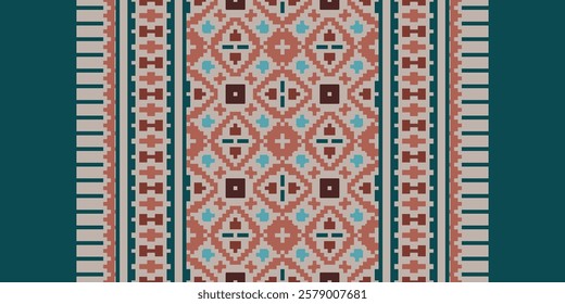 Pakistani dresses pattern Seamless Bandana print silk Motif embroidery, Pixel Ikat embroidery vector Design for Print lace pattern seamless pattern vintage shibori jacquard seamless