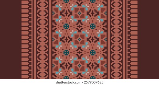 Pakistani dresses pattern Seamless Bandana print silk Motif embroidery, Pixel Ikat embroidery vector Design for Print australian curtain pattern geometric pillow model kurti mughal flowers