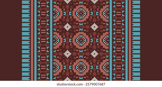 Pakistani dresses pattern Seamless Bandana print silk Motif embroidery, Pixel Ikat embroidery vector Design for Print scarf hijab pattern kerchief Pixel Ikat vector Silk kurti model mughal patterns
