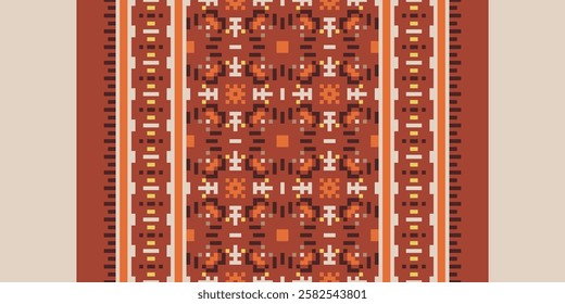 Pakistani dresses pattern Seamless Bandana print silk Motif embroidery, Pixel Ikat embroidery vector Design for Print egyptian hieroglyphs tibetan geo pattern