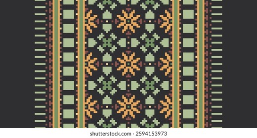 Pakistani dresses pattern Seamless Mughal architecture Motif embroidery, Pixel Ikat embroidery vector Design for Print endless arabesque cloth dupatta shawl bandana print silk kurta men