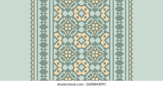 Pakistani dresses pattern Seamless Mughal architecture Motif embroidery, Pixel Ikat embroidery vector Design for Print kurta pattern mughal motifs tapestry pattern floral repeat