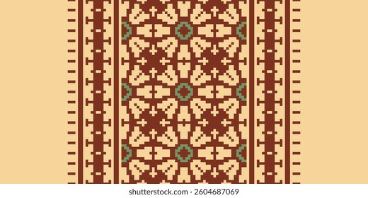 Pakistani dresses pattern Seamless Mughal architecture Motif embroidery, Pixel Ikat embroidery vector Design for Print pattern vintage flower folk navajo patchwork pattern
