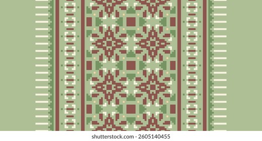 Pakistani dresses pattern Seamless Mughal architecture Motif embroidery, Pixel Ikat embroidery vector Design for Print egyptian pattern tibetan mandala bandanna