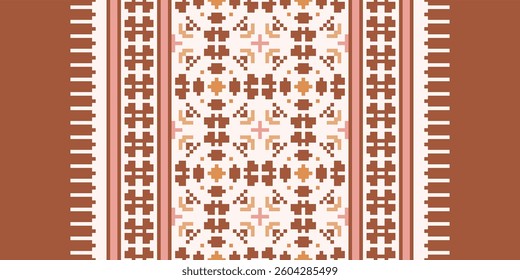 Pakistani dresses pattern Seamless Scandinavian pattern Motif embroidery, Pixel Ikat embroidery vector Design for Print tie dyeing pillowcase sambal puri kurti mughal architecture