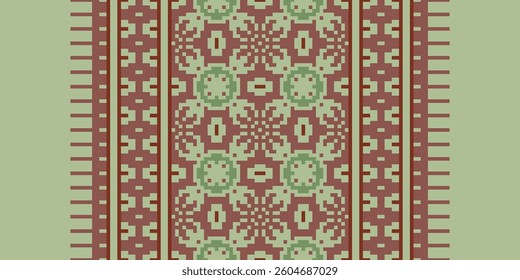 Pakistani dresses pattern Seamless Scandinavian pattern Motif embroidery, Pixel Ikat embroidery vector Design for Print Texture fabric saree sari carpet. kurta vector patola saree
