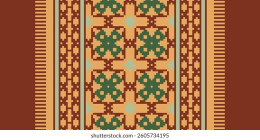 Pakistani dresses pattern Seamless Scandinavian pattern Motif embroidery, Pixel Ikat embroidery vector Design for Print figure tribal ink on cloth patola sari