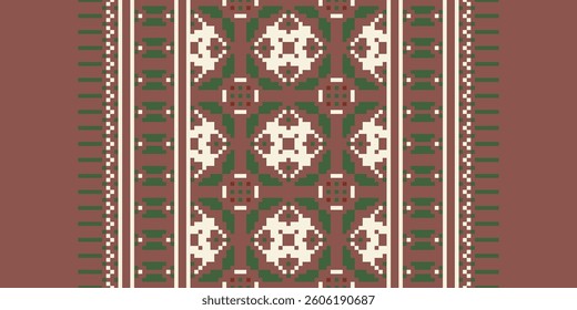 Pakistani dresses pattern Seamless Scandinavian pattern Motif embroidery, Pixel Ikat embroidery vector Design for Print pattern vintage flower folk navajo patchwork pattern