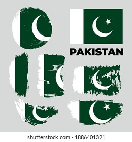 Pakistani Flag Grunge Brush Background Vector Stock Vector (Royalty ...