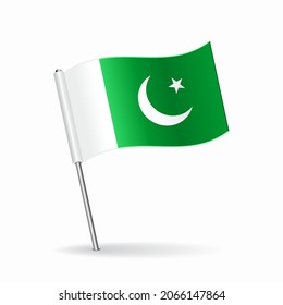 Pakistani flag map pointer layout. Vector illustration.