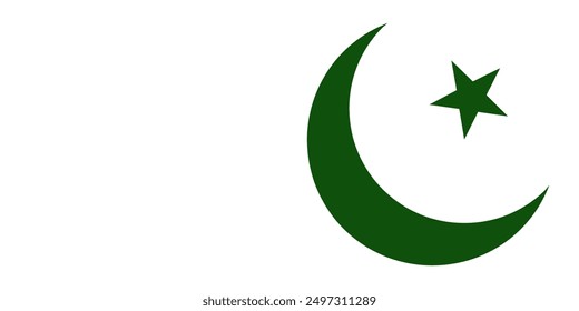 Pakistanische Flagge Mond und Stern Banner Design transparenter Hintergrund, PNG Vektorgrafik, 14. August Independence Day.