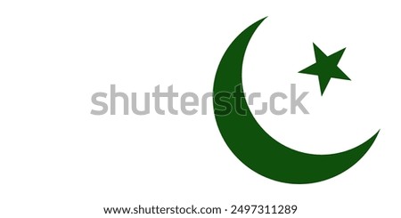 Pakistani flag moon and star banner design transparent background, PNG Vector illustration, 14th of August Independence Day.