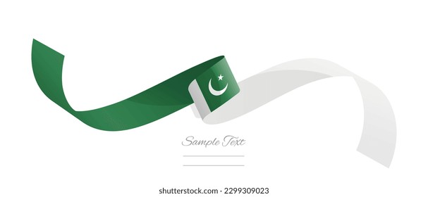 Pakistani flag ribbon vector illustration. Pakistan flag ribbon on abstract isolated on white color background