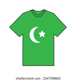 arte vectorial de camiseta de bandera pakistaní en verde y blanco