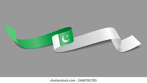 Pakistanische Flagge gewellt abstrakten Hintergrund. Vektorillustration.