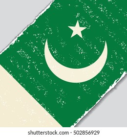 Pakistani grunge flag diagonal background. Vector illustration.