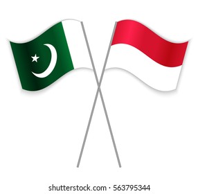 Pakistani Indonesian Crossed Flags Pakistan Combined Stock Vector ...