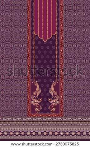 
Pakistani Kurti digital design flower Exquisite border design, border pattern - illustration
