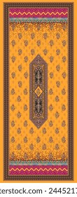 
Pakistani Ladies Kurti digital design flower pattern ,Textile Three Pieces Design, (Dupatta)  - illustration