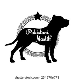 Pakistani Mastiff. dog silhouette, dog, dog breeds,  vector, silhouette, logo design, animal, illustration, icon, sign, black, pet