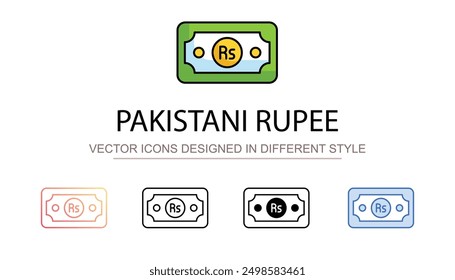 Pakistanische Rupie Symboldesign auf weißem Hintergrund, Stockgrafik