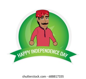 Pakistani Sindhi Men Wishing Independence Day.