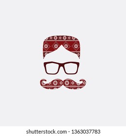 Pakistani Sindhi Topi Mustache Glass Stock Vector Royalty Free 1363037783