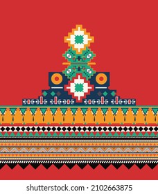 A Pakistani textile design that use for ladies dress.